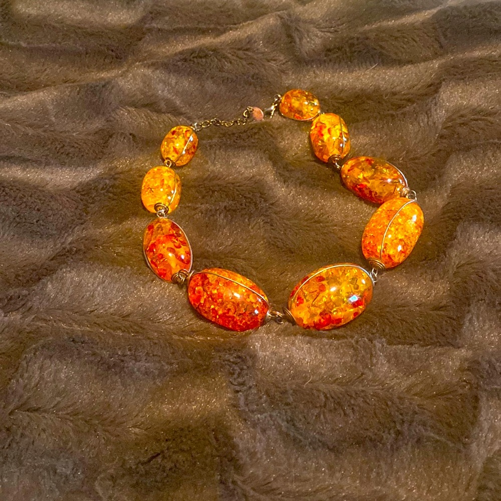 Orange stone necklace